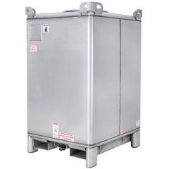 550 gallon supertainer stainless steel ibc tote, 3" cap, 2" bung, ball valve, epdm gasket