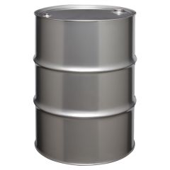 55 Gallon UN Rated Closed Head Stainless Steel Drum with Fittings