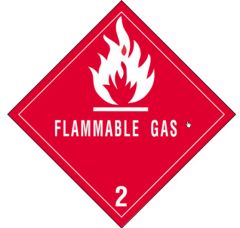 Flammable Gas - 2 - Class 2 Hazardous D.O.T. Labels