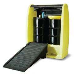 Enpac® Roll Top 2 Drum Outdoor Spill Containment Pallet With Drain