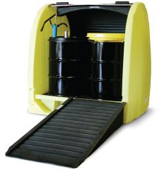 Enpac® Roll Top 4 Drum Outdoor Spill Containment Pallet - No drain
