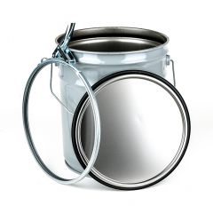 5 Gallon Open Head Steel Pail and Lever Lock Ring - Gray