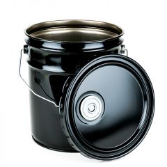 5 Gallon Steel Pail and Lug Cover With FLEXSPOUT® Opening - Black