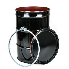 55 Gallon UN Rated Epoxy Phenolic Open Head Steel Drum with Plain Bolt Ring Cover