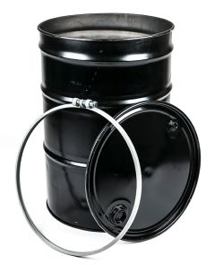 55 Gallon Open Head Steel Drum with Rust Inhibitor and Fittings, Reconditioned