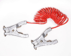 10 ft Coiled Cable With Two Plier Clamp Connectors