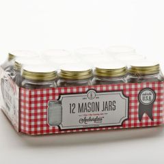 16 oz Anchor Canning Jar, 2 Piece Lid, 12 Pack