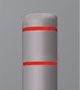 Bollard Sleeve Gray With Red Tape