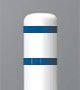 Bollard Sleeve White With Blue Tape 7 Inch I.D.