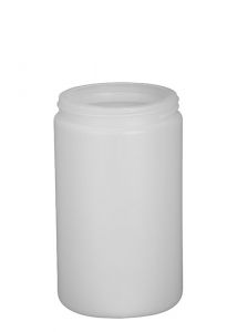 32 oz wide mouth jar made of natural HDPE plastic.