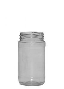 4 oz Clear PET Round Plastic Jar with Smooth Black Lid