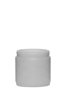 Short opaque plastic jar