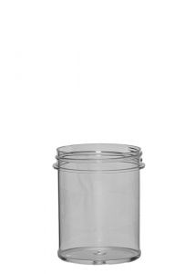 Clear plastic sample jar