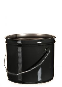 Black 3.5 gallon steel pail