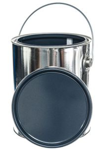 1 gallon paint can with ears, bail, lid and handle