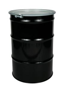 55 Gallon open head drum - Black with bolt ring
