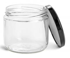 Straight sided jar with lid
