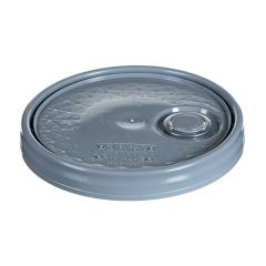Gray 5.5 gallon plastic UN rated press on lid with Flexspout.