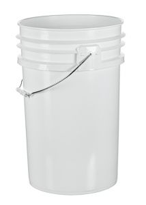 6 gallon white plastic open head pail