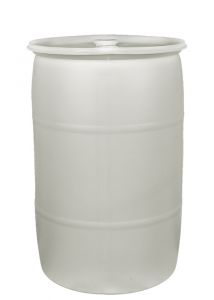 30 Gallon Plastic Drum, Closed Head, UN Rated, Fittings - Natural