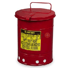 Justrite® Oily Waste Cans 6 Gallon Hand Operated