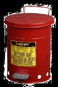 Justrite® Oily Waste Cans 10 Gallon Foot Operated