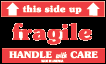 Fragile This Side UP Label