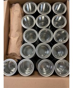 Pack of paint cans and lids