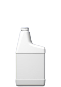 16 oz white HDPE bottle, offset neck