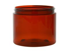 16 oz Amber Straight Sided Single Wall PET Jar
