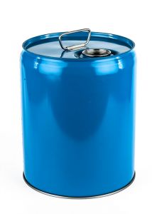 5 Gallon Closed Head Steel Pail with 2 Inch Bung - Blue