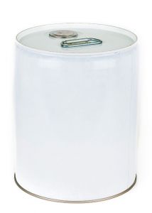 White 5 Gallon Tight head Pail with flexspout opening