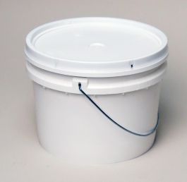 1 Gallon Open Head Plastic Pail With Tear Tab - White
