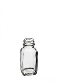 Wheaton® 16oz Clear Glass Bottles, French Squares, PTFE Liner