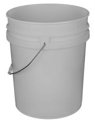 5 Gallon Plastic Bucket, Open Head – White