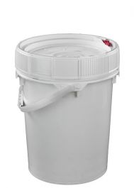 with White Life-Latch Lid Screw Top Bucket 5 2.5 Gallon 