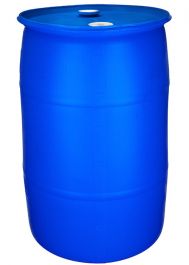 55 Gallon UN Rated Closed Head Plastic Drum with Fittings - Blue