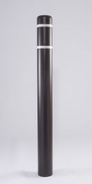 Bollard Cover Brown Sleeve With White Tape 4.5  Inch I.D. x 52  Inch H