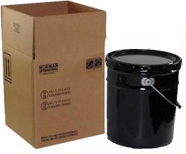GRAINGER APPROVED OH5-26/C24E-B Pail,Open Head,Round,5 gal,Steel,Black