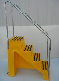 Industrial Portable Four Step Stool With Handrail