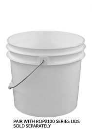 RightPail ™ 5 Gallon Open Head Plastic Bucket with Plastic Handle – Natural