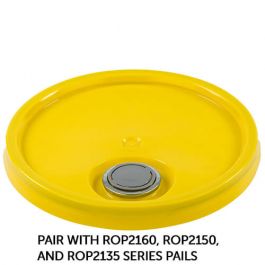 Yellow lid for pail with flexspout