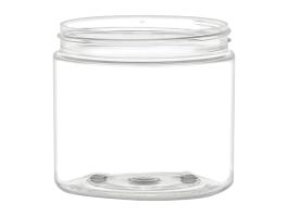16 oz Clear Straight Sided Single Wall PET Jar with 89-400 Neck 