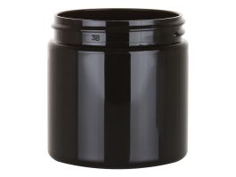 4 oz Black Straight Sided Single Wall PET Jar With 58-400 Neck 