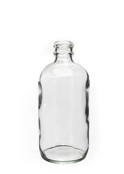 Clear Boston Round Glass Bottles - 16 oz