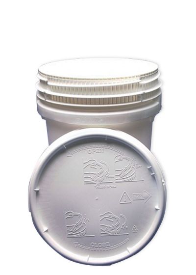 Pail, Plastic with Screw-Top Lid, 3 1/2 Gallon, Tamper Evident