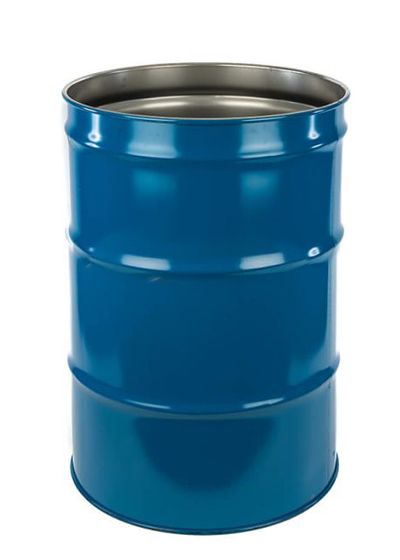 Reconditioned 55 Gallon Steel Drum, Open Head, No Cover or Ring, Trash Green