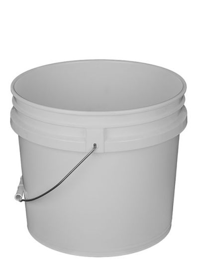 3.5 Gallon Tapered Plastic Bucket, Open Head - White