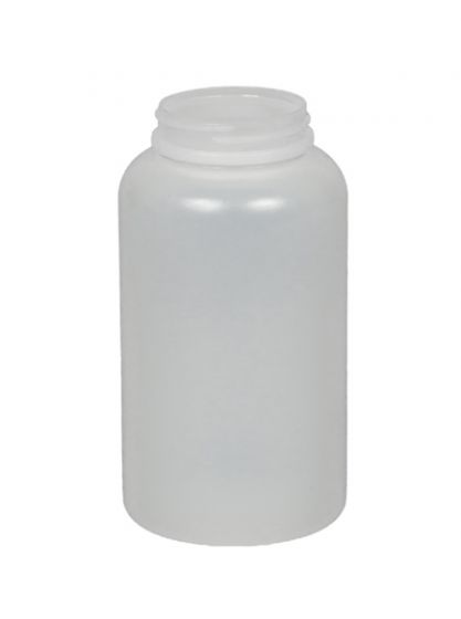 White Round Wide-Mouth Plastic Jars - 16 oz, White Cap