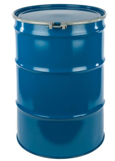 55 Gallon Steel Drum, Closed Head, UN Rated, Rust Inhibitor - Blue